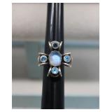Vintage Heavy Sterling Silver Moonstone Ring
