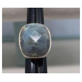 Sterling Silver Ring with Faceted Labradorite