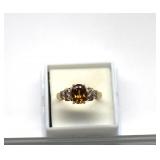 14K Gold Honey Zircon / Tourmaline Ring