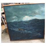 Oil on Canvas Clearing Storm Signed 48" X 48"