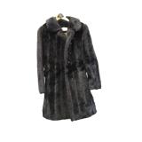 Black Faux Fur Mink Coat Looks Large