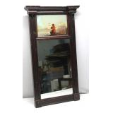 Antique Reverse Painted Wall Mirror 26.5 x 13