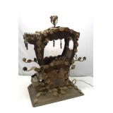 Vintage Iron Palanquin Table Lamp 20"W 13"D 26"T