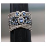 Vintage 925 Sterling Silver CZ Ring