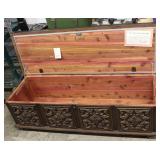 Vintage Lane cedar chest w/ vinyl cushioned top