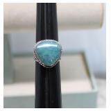 Sterling Silver 925 Amazonite Ring