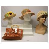 Vintage Hats & Hand Bag  Lot