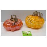 Blown Art Glass Pumpkins set 2