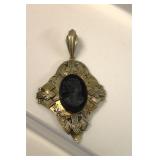 Vintage Black Cameo Pendant