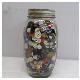 Jar of Vintage Buttons 9' Tall