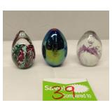 Vintage Signed Paperweights set 3