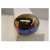 Vintage Art Glass Paperweight Signed
