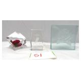 Lucite & Glass Paperweights set 3
