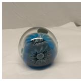 Vintage Art Glass Signed Paperweight 4.5" R