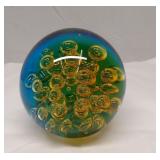 Vintage Art Glass Paperweight 6.5" R
