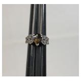 Vintage Sterling Silver Smokey Quartz Ring