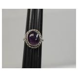 Vintage Sterling Silver Amethyst Ring