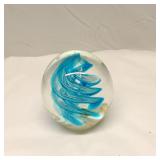 Vintage Art Glass Paperweight 3.5" R