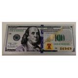 Ben Franklin Silver Foil $100 Novelty Bill