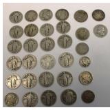 Standing Liberty Quarters & Other Silver Coins Lot
