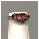 10K White Gold Spinal Ring