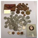 Richard M. Nixon bronze medal & US Coin Lot