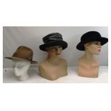 Vintage Hats Set of 3