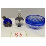 Bohemian Cobalt Crystal Vanity Dish Perfume
