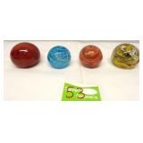 Vintage Art Glass Paperweight Lot of 4