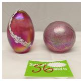 Vintage Blown Art Glass Paperweight set 2