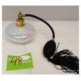 Iridescent art glass perfume bottle Bulb atomizer
