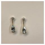 14K Gold Aquamarine Earrings