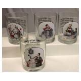 Norman Rockwell Tumblers set 4