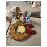 Christmas Decor Lot with Brass Sailboat Sculpture
