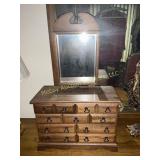 Dresser top jewelry box with mirror