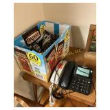 Lot of Extension Cords & Two Telephones