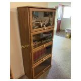 Oak Finish Barrister Style Stacking Bookcase, 4 Tr