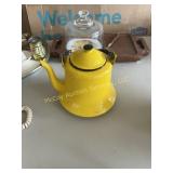 Yellow japan enamel teapot