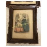 Antique Godey's Fashion Prints, 1855 & 1870, Framd