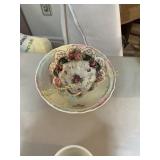 Footed early painted dish and German bowl