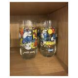 Set of 4 Smurf Collector Glasses, 1983 Peyo