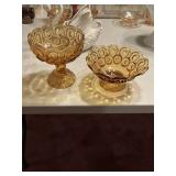 Amber moon and star compote and bowl