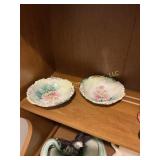 Pair Antique RS Prussia Style Floral Porcelain