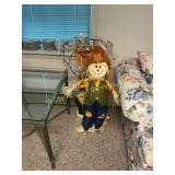 Standing Fall Scarecrow and Pumpkin Fence Decorati