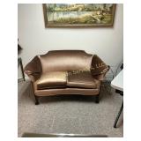Antique Mahogany Parlor Settee in Mauve Velvet