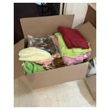 Large box of brand new blankets and throws