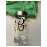8 new silver rimmed 'B' drinking glasses