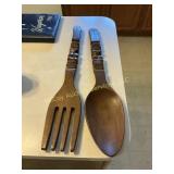 Fork and spoon carved wall hanging