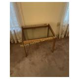 Small Oak Glass-Top Side Table