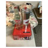 Coca-Cola Lot, 4 Pc Mug Set, Straw Holder and Bott